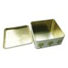 White biscuit tin with the lid removed