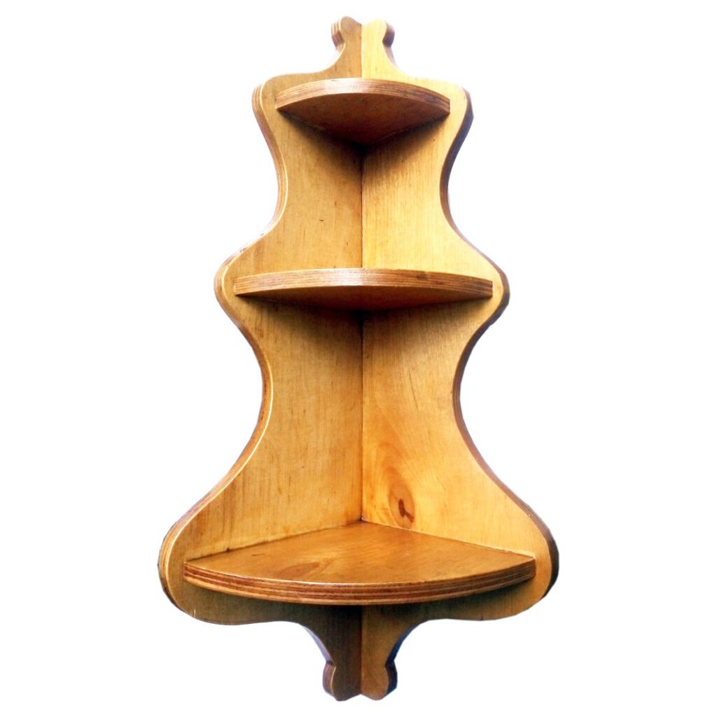 3 shelf wooden corner display unit