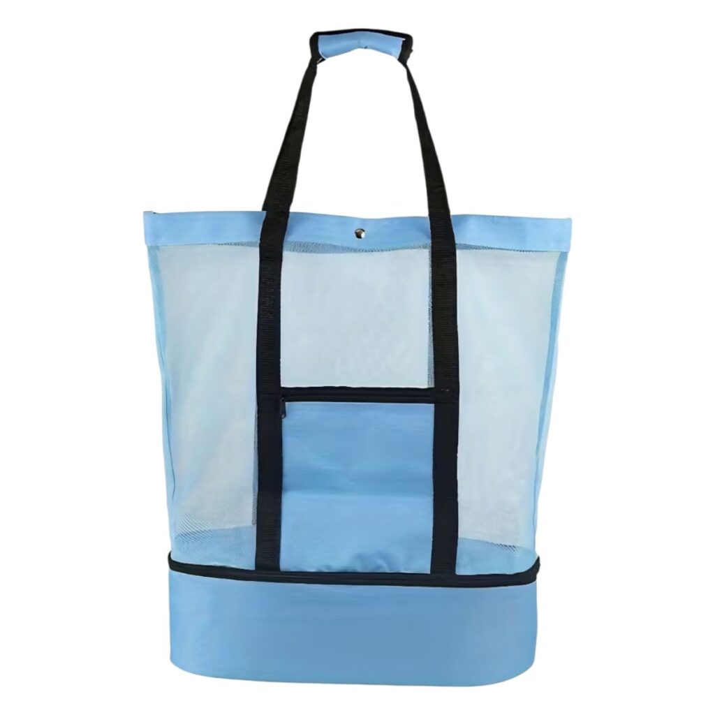 Large beach bag with cold storage compartment