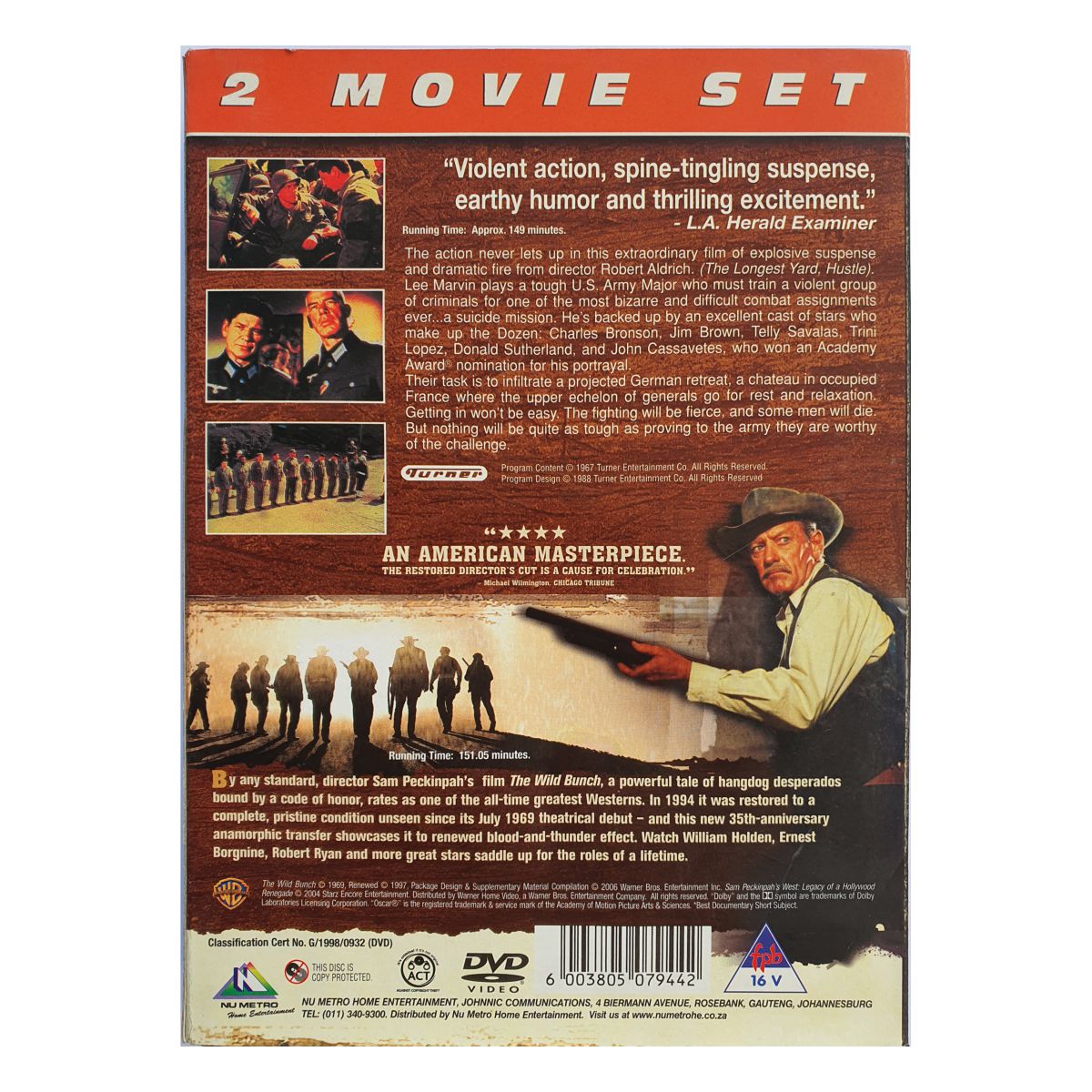 The Dirty Dozen and The Wild Bunch DVD set back cover