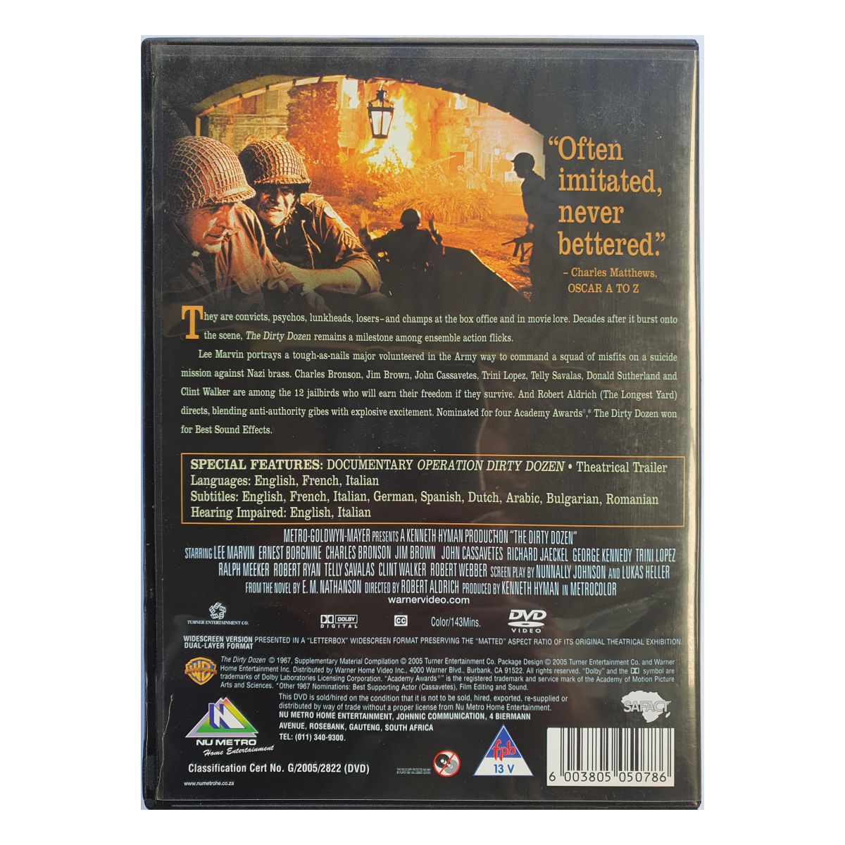 The Dirty Dozen DVD back cover
