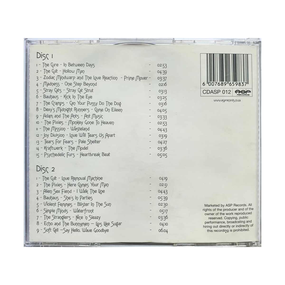 Le Club Originals CD back cover