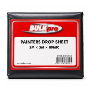 heavy duty painters drop sheet 2m x 5m 80 micron plastic pack for surface protection during painting