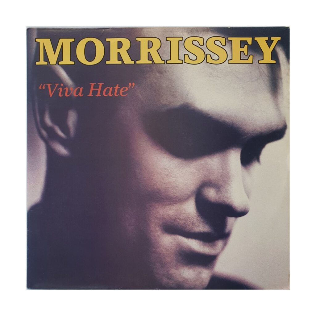 Morrissey Viva Hate vinyl album cover 1988 debut release featuring iconic portrait artwork and classic indie pop aesthetic.
