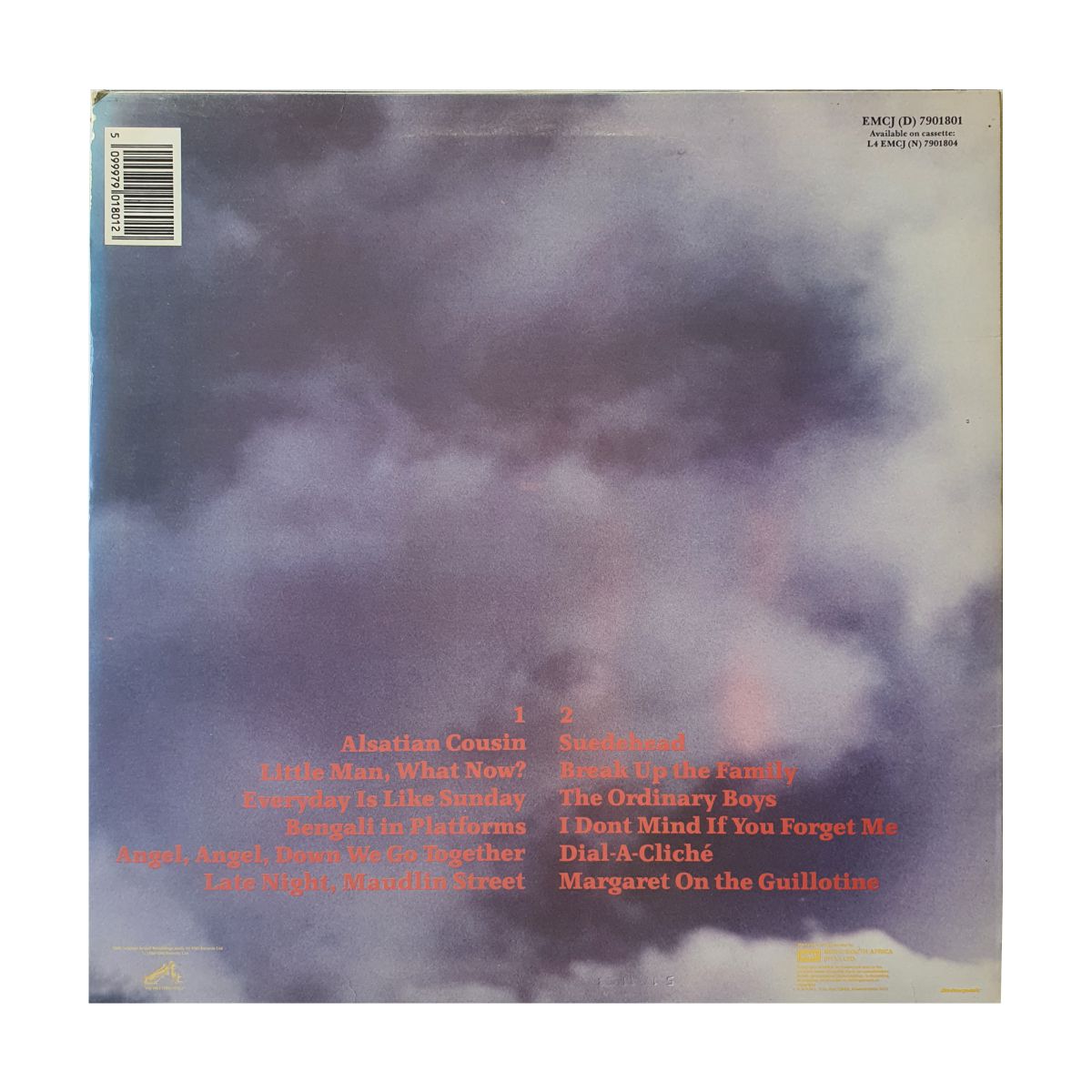 Morrissey Viva Hate back cover