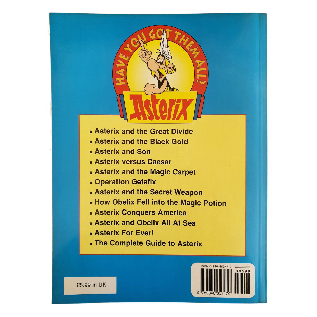 Asterix Conquers America back cover