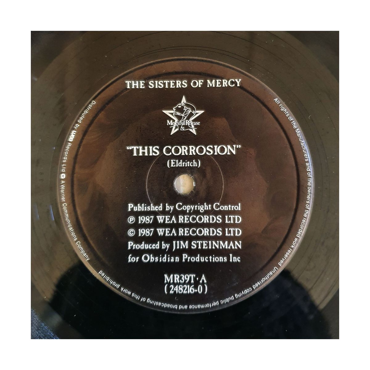 The Sisters of Mercy This Corrosion 12 inch vinyl side 1 label